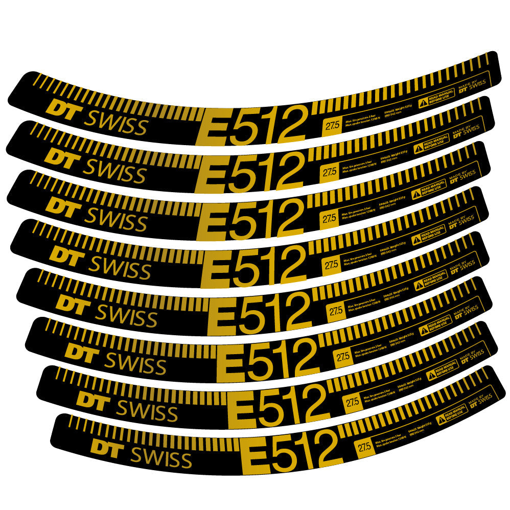 Stickers Dt swiss E512 compatibles - Autocollants roue vélo VTT