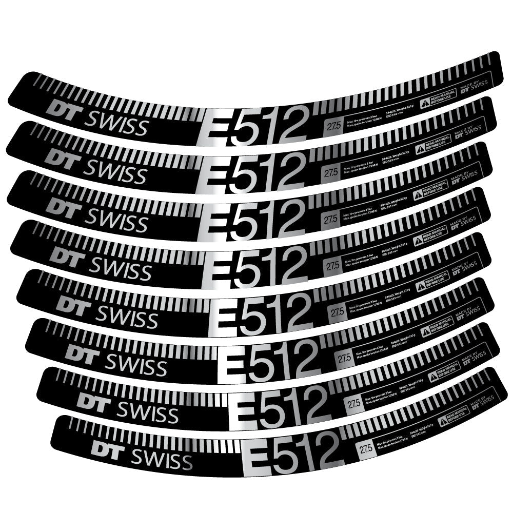 Stickers Dt swiss E512 compatibles - Autocollants roue vélo VTT