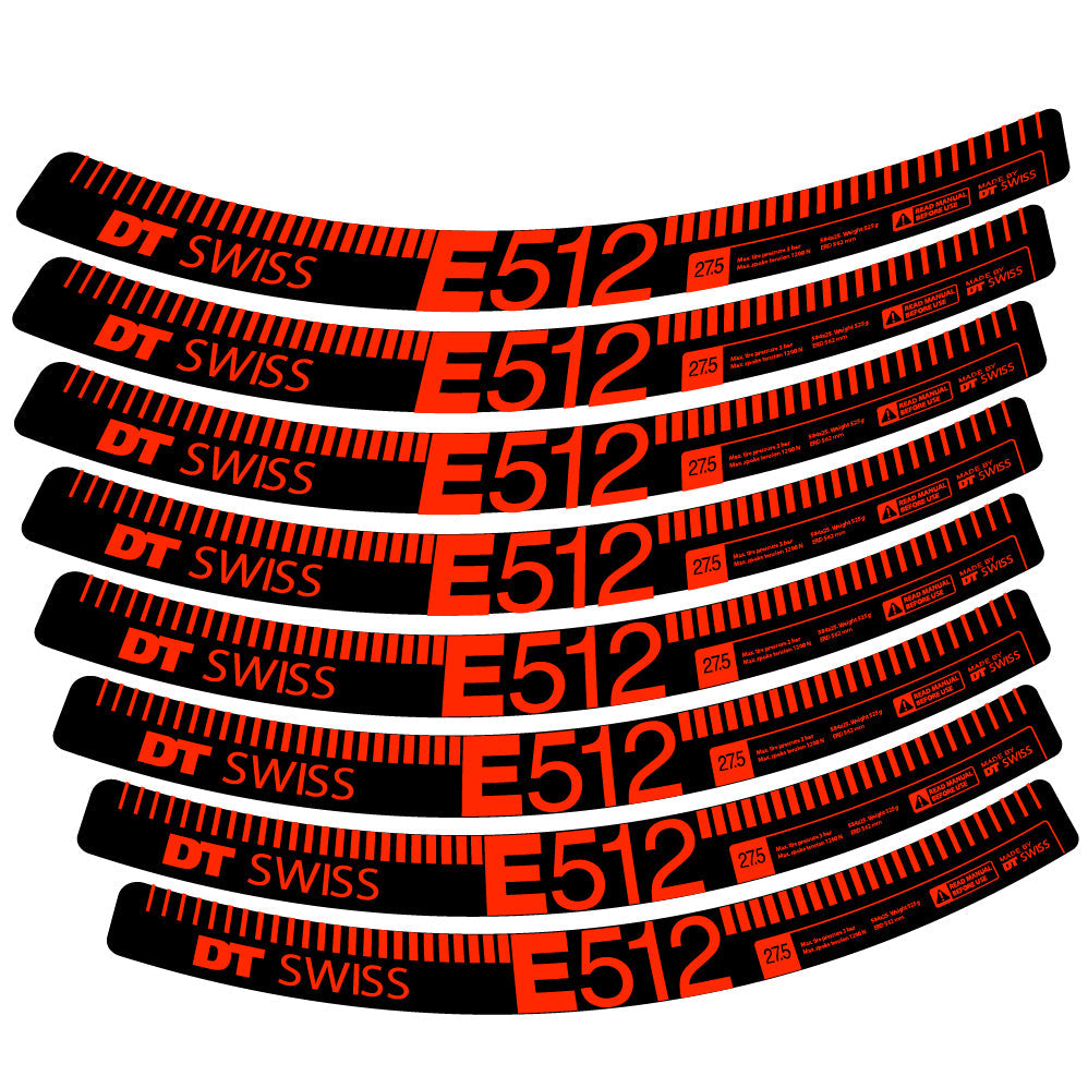 Stickers Dt swiss E512 compatibles - Autocollants roue vélo VTT