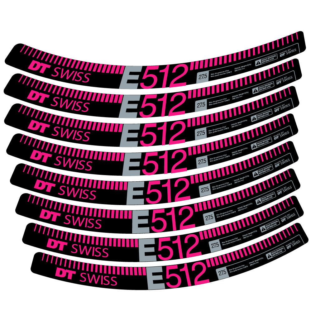 Stickers Dt swiss E512 compatibles - Autocollants roue vélo VTT
