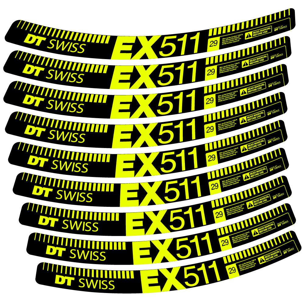 Stickers DT Swiss EX 511 compatibles Autocollants roues VTT 29"