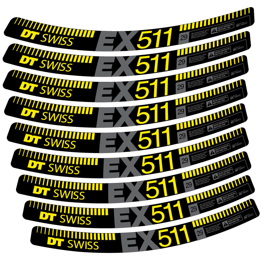 Stickers DT Swiss EX 511 compatibles Autocollants roues VTT 29"