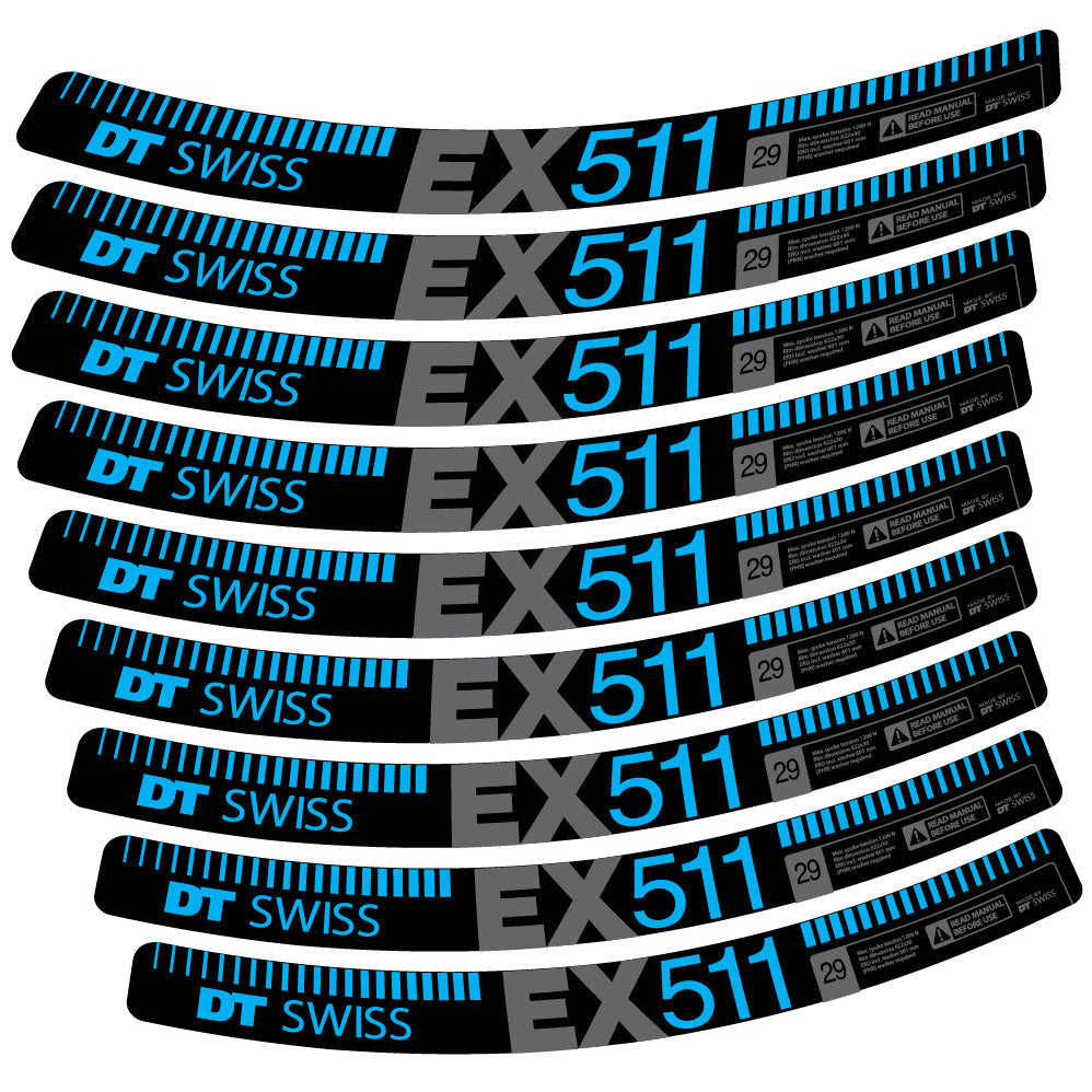Stickers DT Swiss EX 511 compatibles Autocollants roues VTT 29"