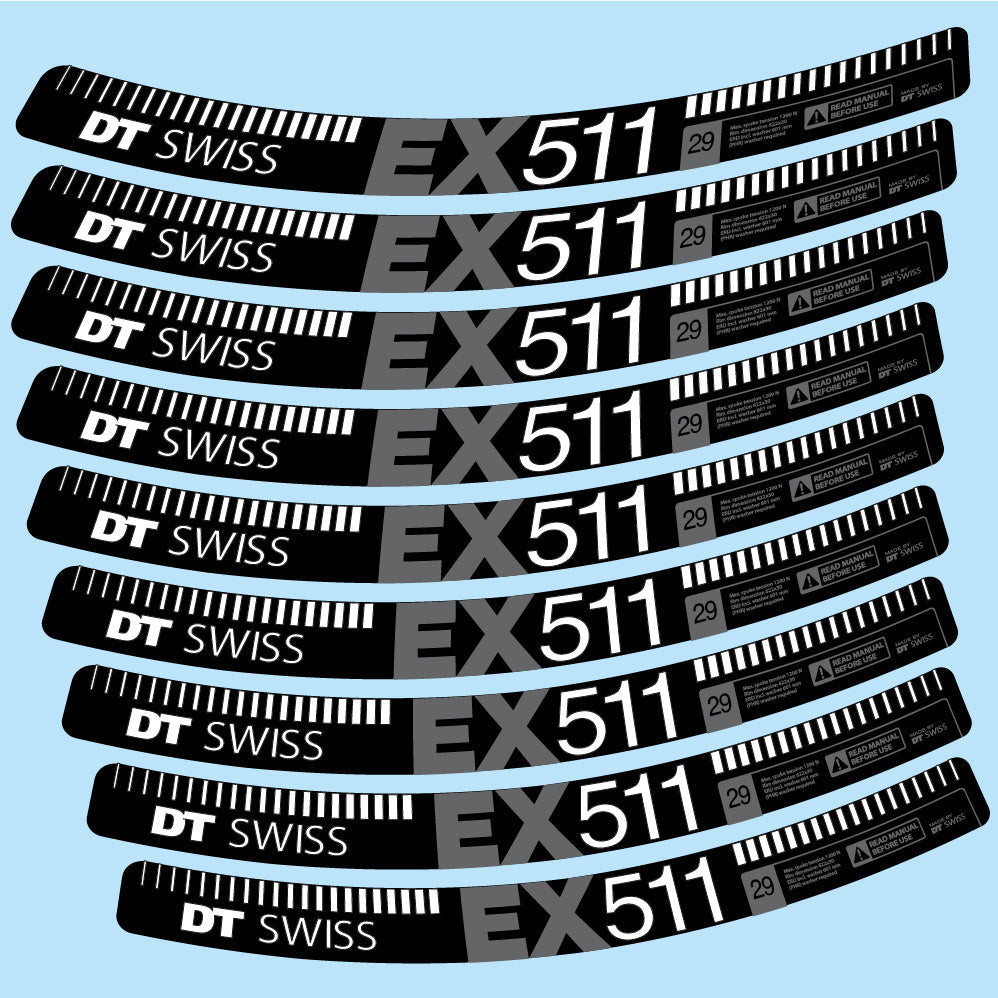 Stickers DT Swiss EX 511 compatibles Autocollants roues VTT 29"