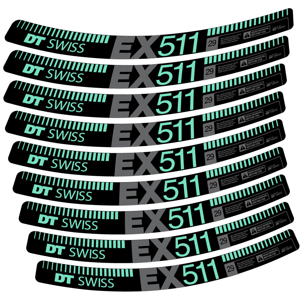 Stickers DT Swiss EX 511 compatibles Autocollants roues VTT 29"