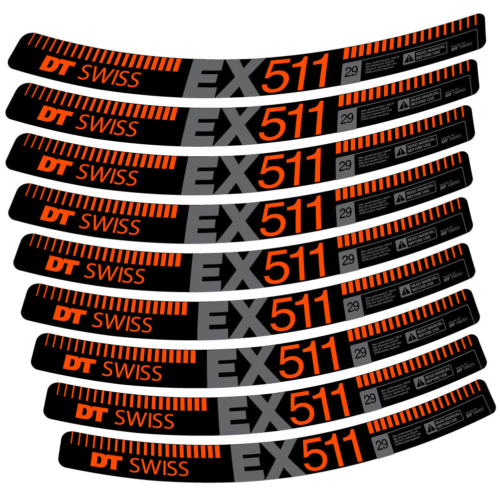 Stickers DT Swiss EX 511 compatibles Autocollants roues VTT 29"