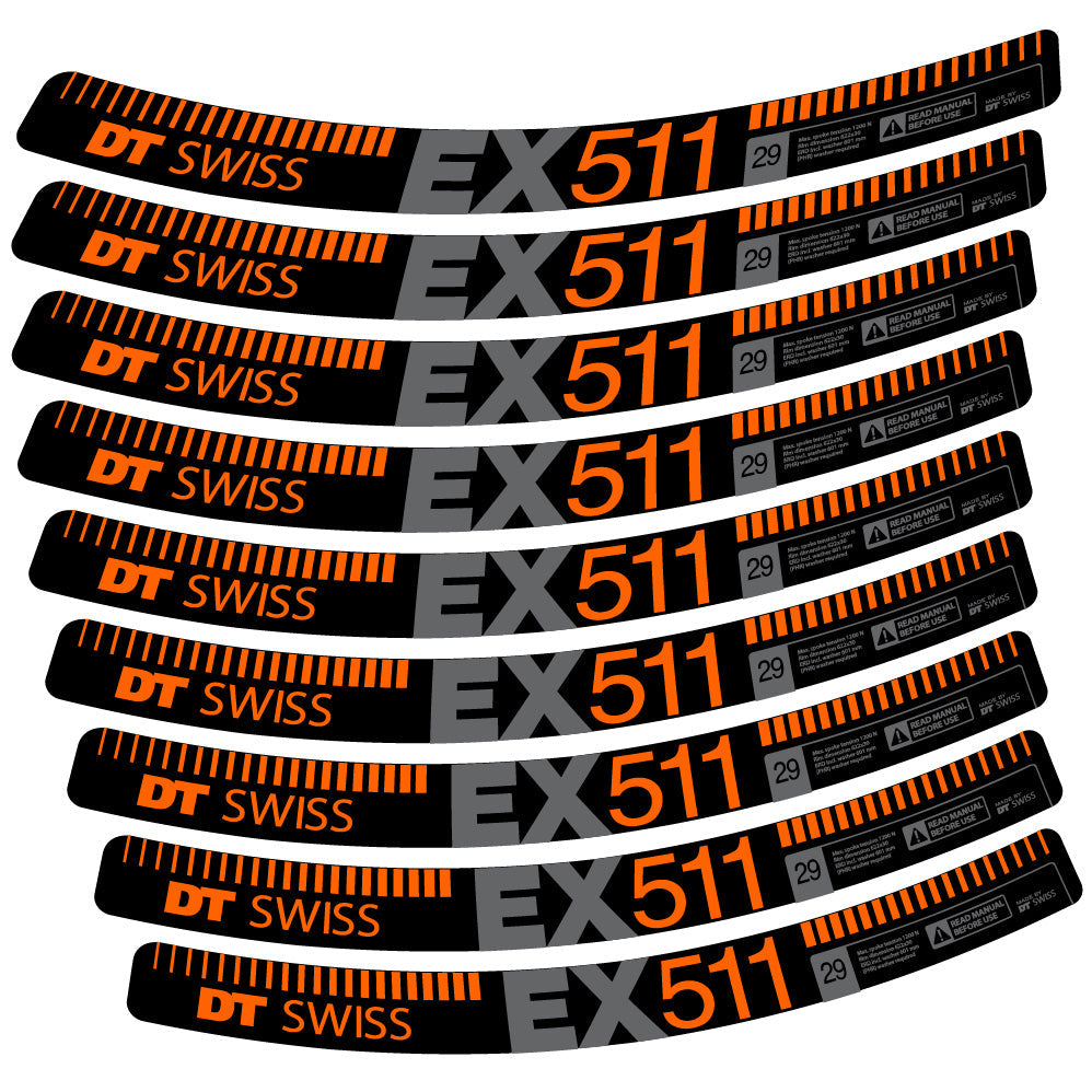 Stickers DT Swiss EX 511 compatibles Autocollants roues VTT 29"