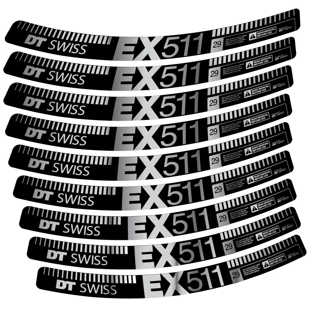 Stickers DT Swiss EX 511 compatibles Autocollants roues VTT 29"