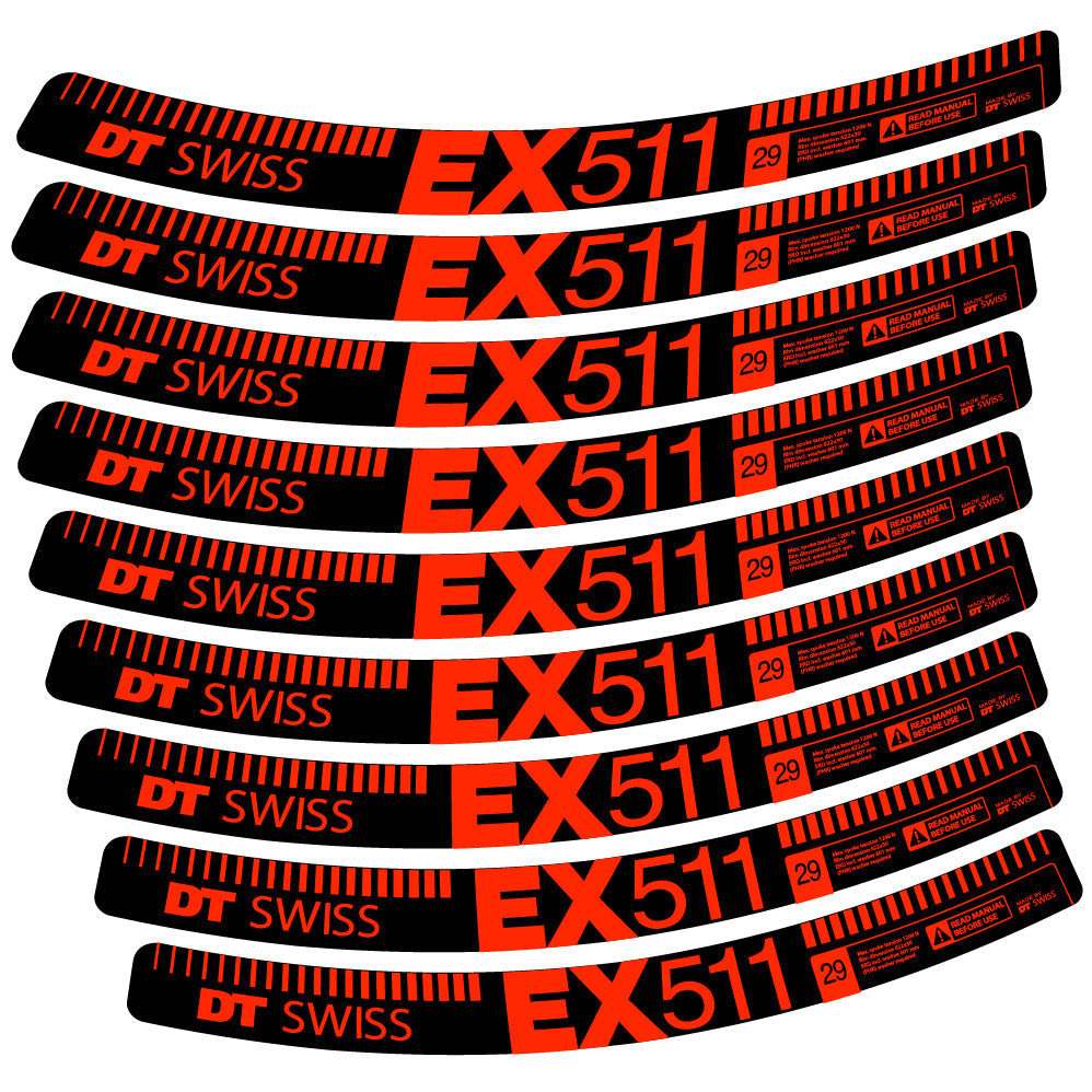 Stickers DT Swiss EX 511 compatibles Autocollants roues VTT 29"