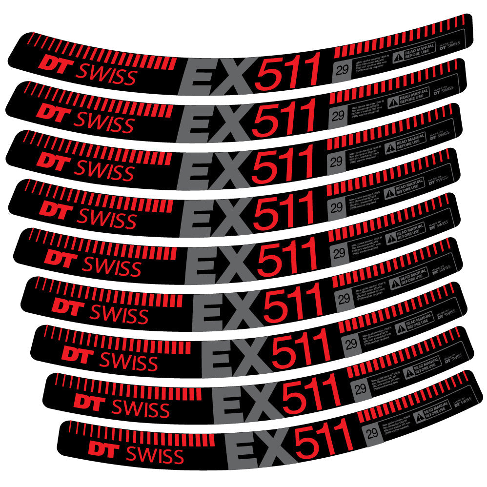 Stickers DT Swiss EX 511 compatibles Autocollants roues VTT 29"