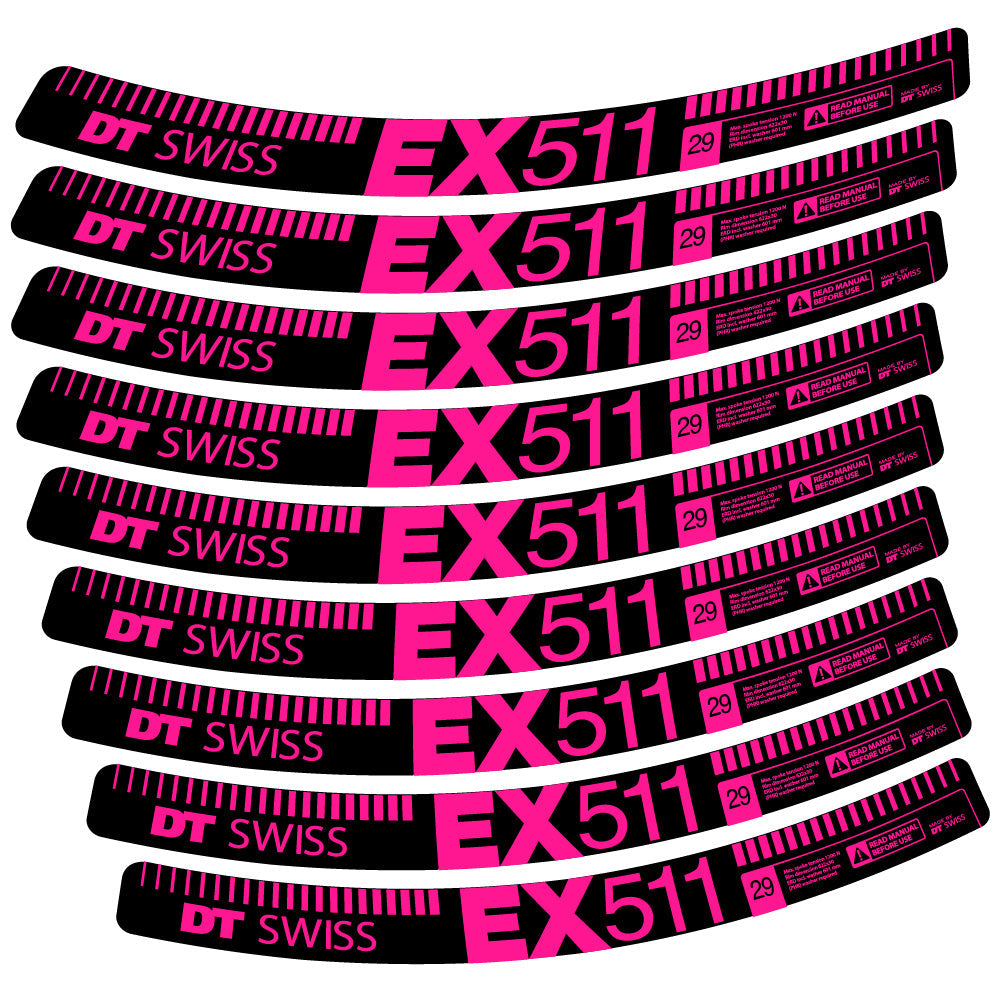 Stickers DT Swiss EX 511 compatibles Autocollants roues VTT 29"