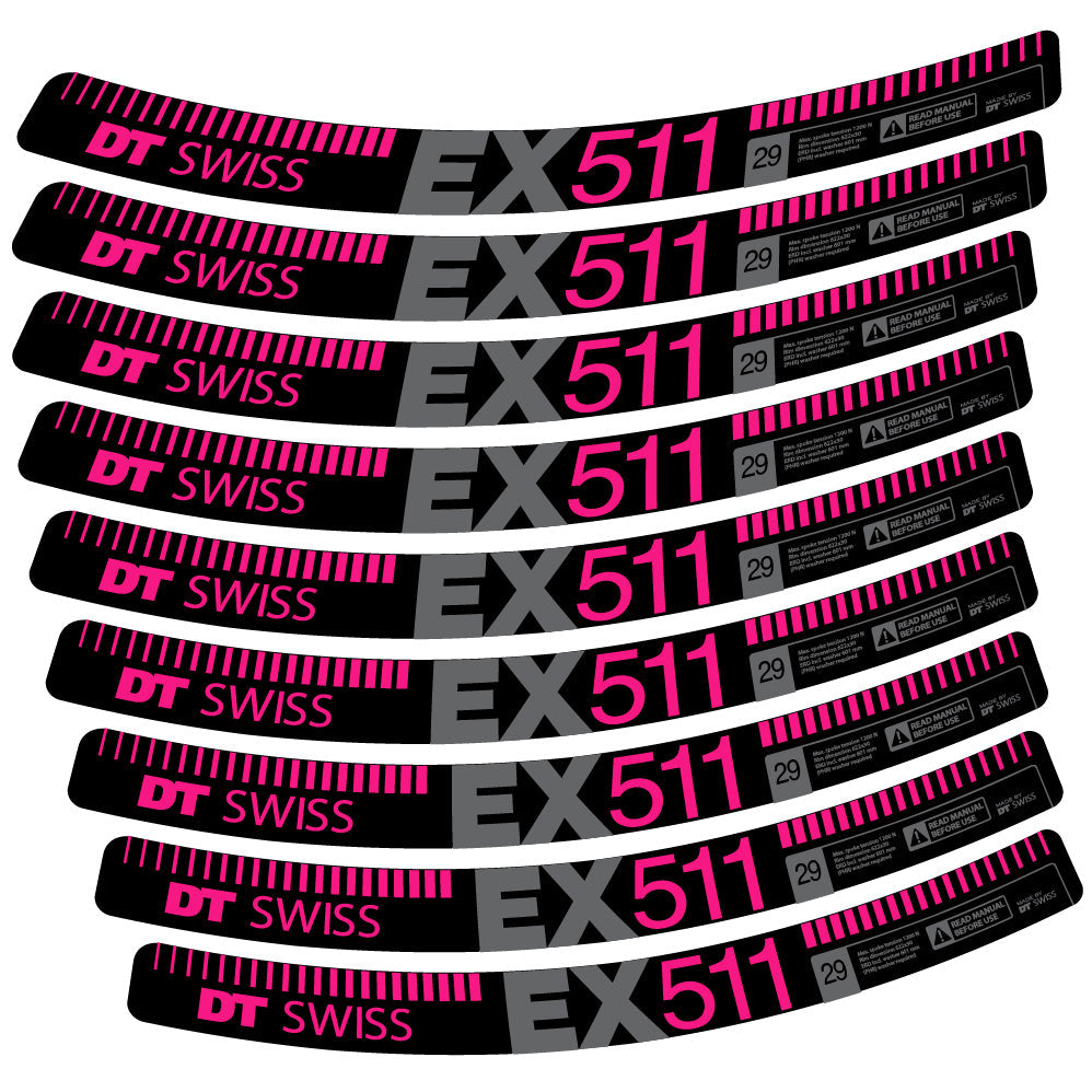 Stickers DT Swiss EX 511 compatibles Autocollants roues VTT 29"