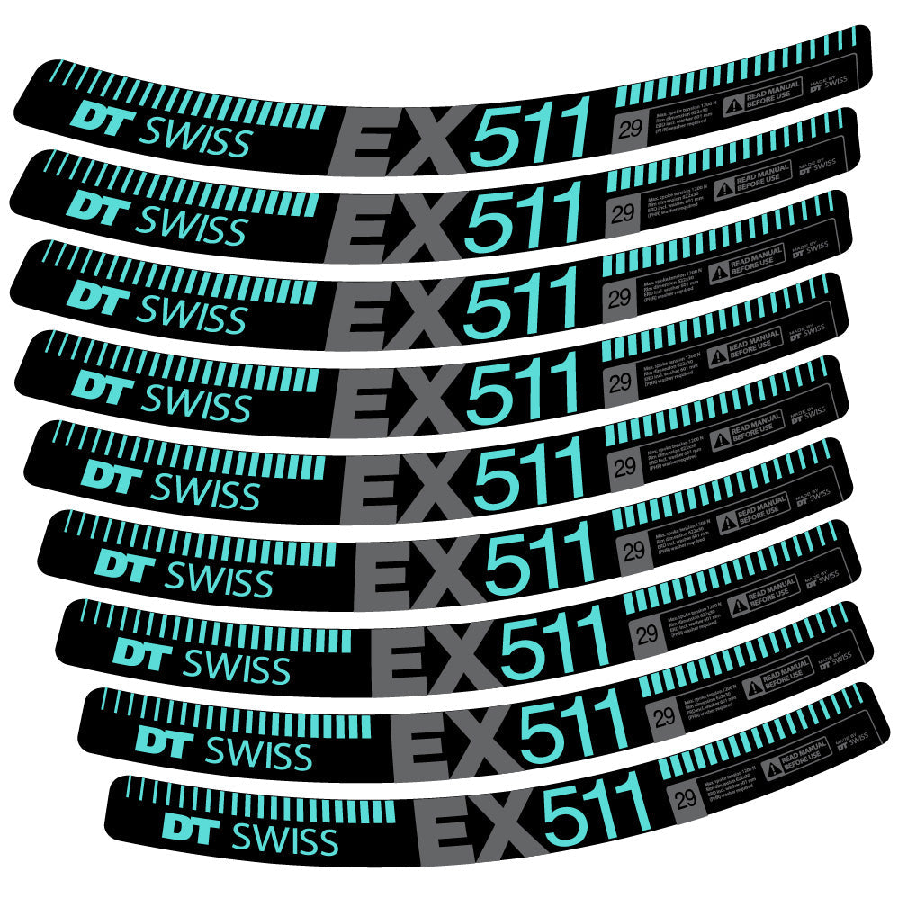 Stickers DT Swiss EX 511 compatibles Autocollants roues VTT 29"
