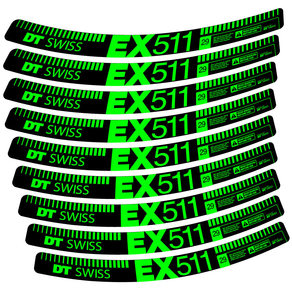 Stickers DT Swiss EX 511 compatibles Autocollants roues VTT 29"