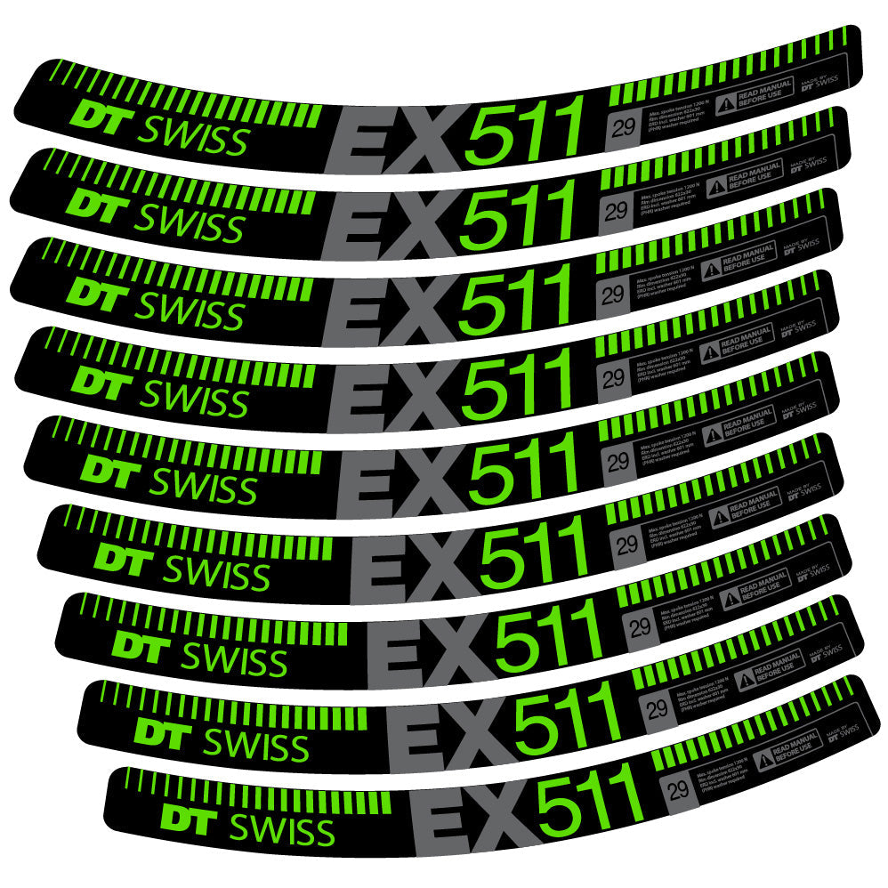 Stickers DT Swiss EX 511 compatibles Autocollants roues VTT 29"