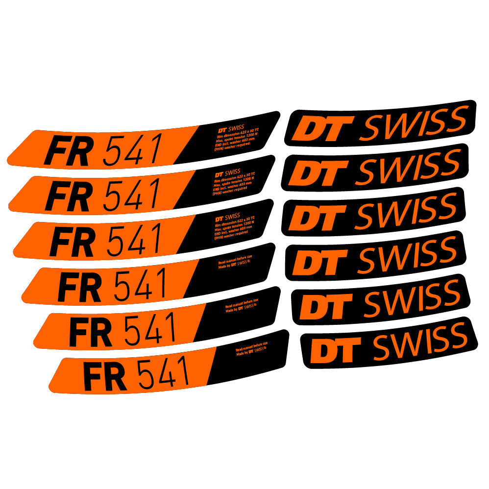 Stickers DT Swiss FR 541 compatibles Autocollants roues VTT 29"