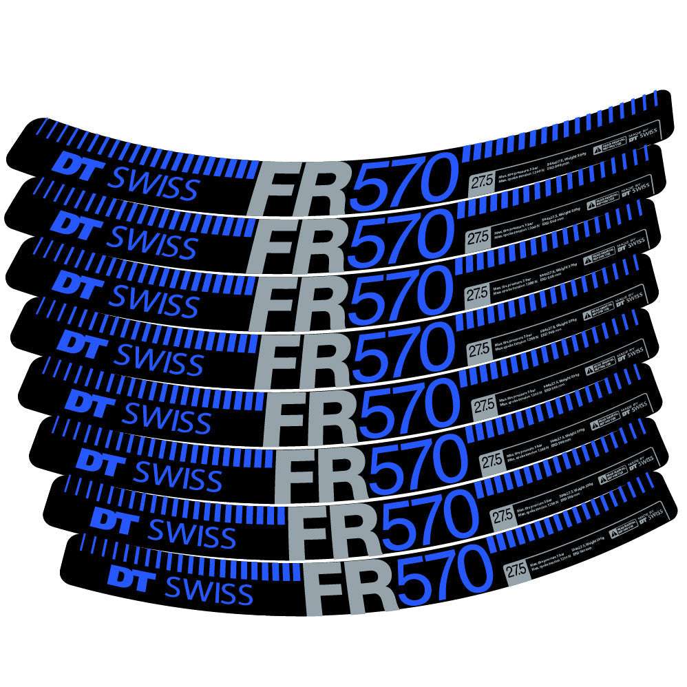 Stickers DT Swiss FR 570 compatibles - Autocollants roue vélo VTT