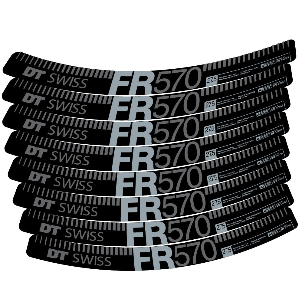 Stickers DT Swiss FR 570 compatibles - Autocollants roue vélo VTT