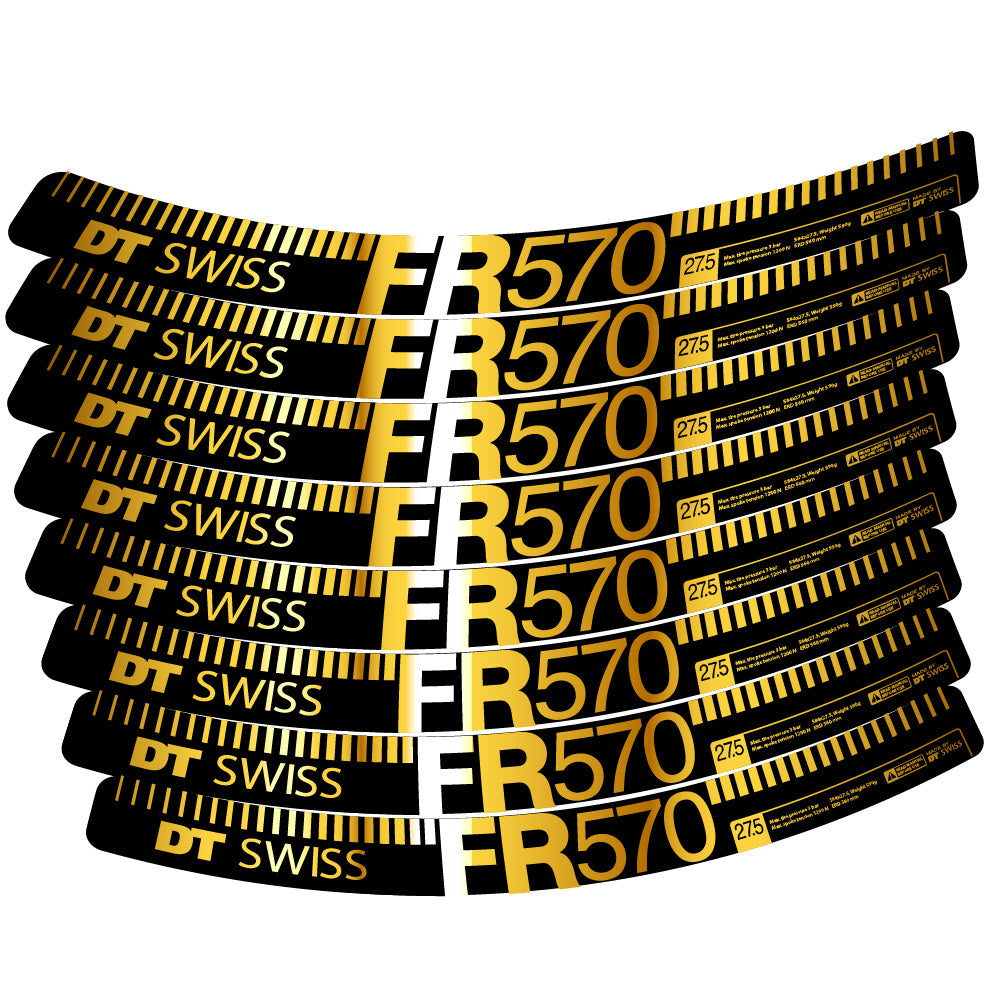 Stickers DT Swiss FR 570 compatibles - Autocollants roue vélo VTT