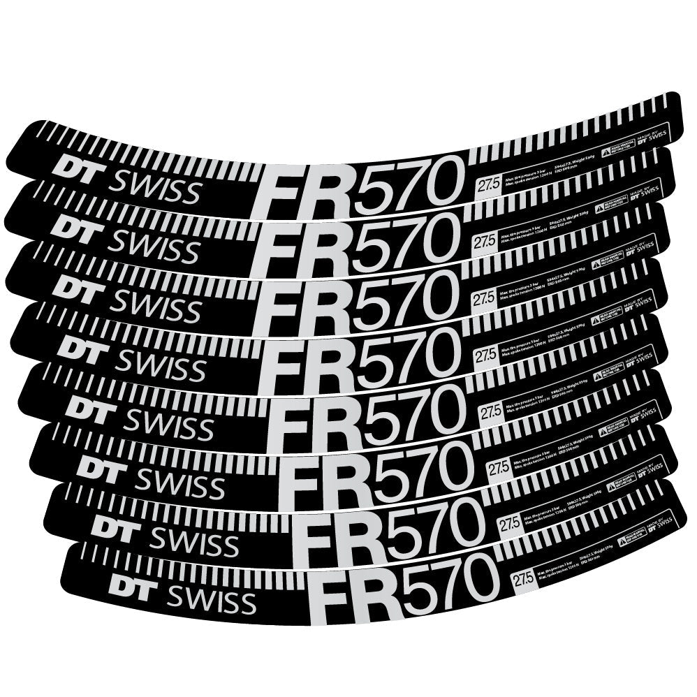 Stickers DT Swiss FR 570 compatibles - Autocollants roue vélo VTT