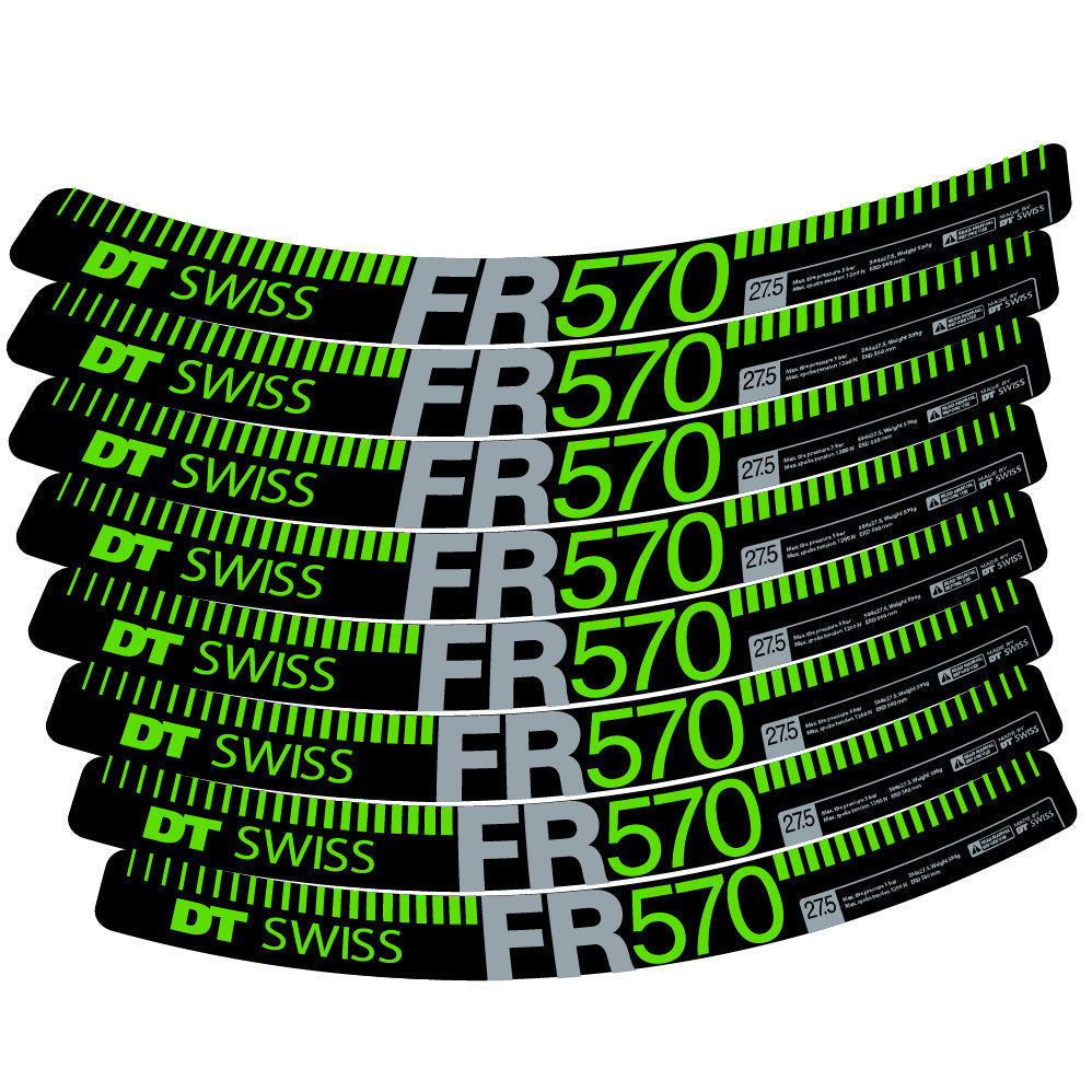 Stickers DT Swiss FR 570 compatibles - Autocollants roue vélo VTT