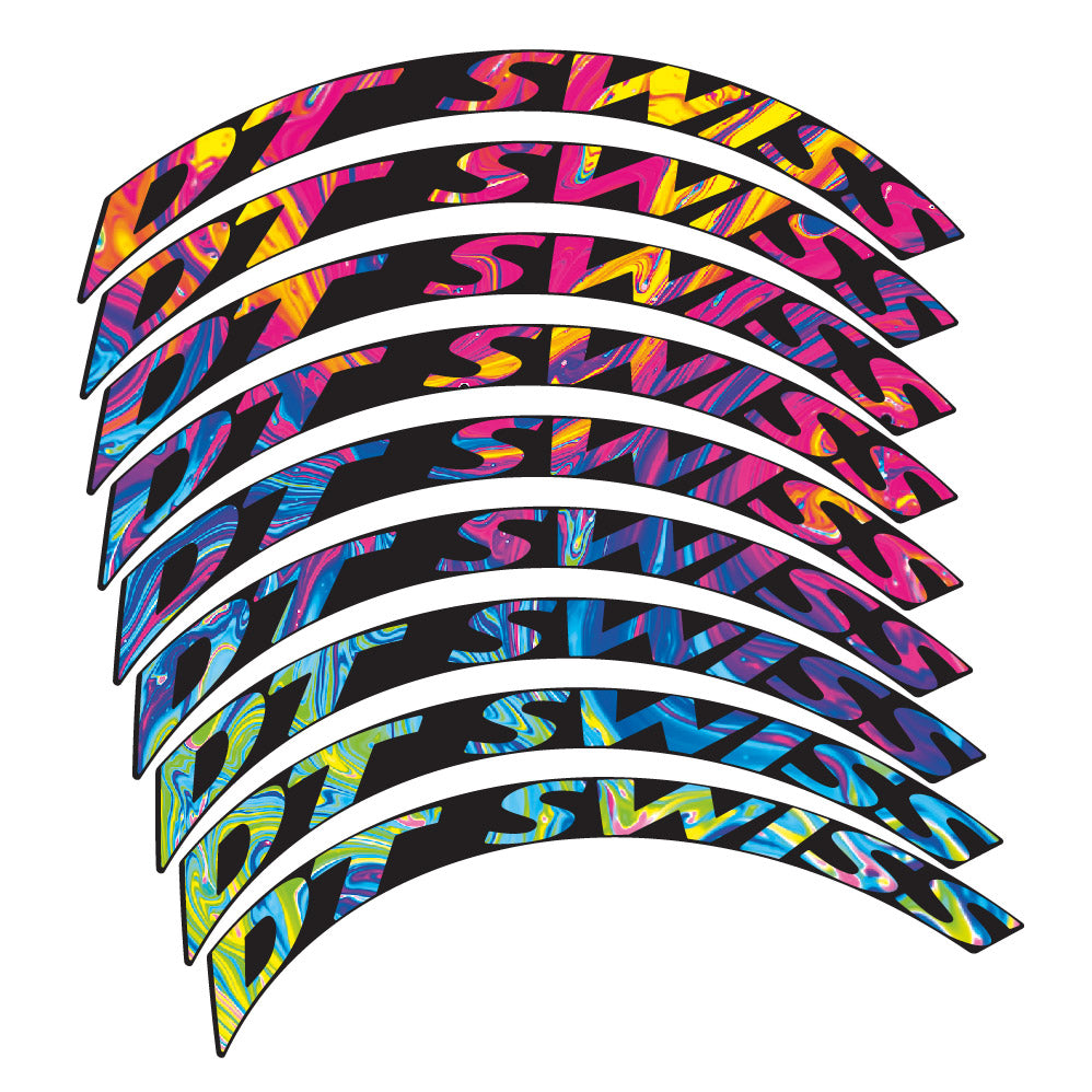 Stickers DT Swiss compatibles - Autocollants roue vélo VTT
