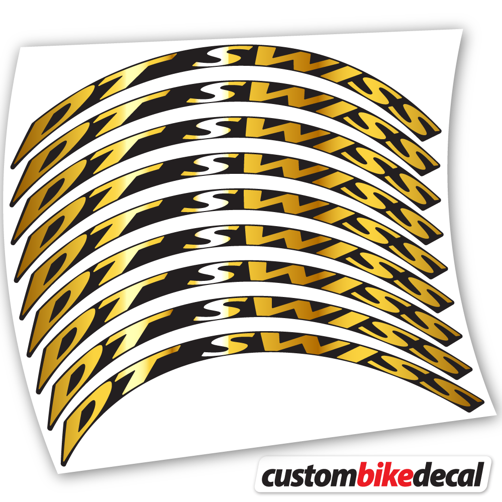 Chrome Gold decal for DT Swiss MTB wheel – bike sticker vinyl