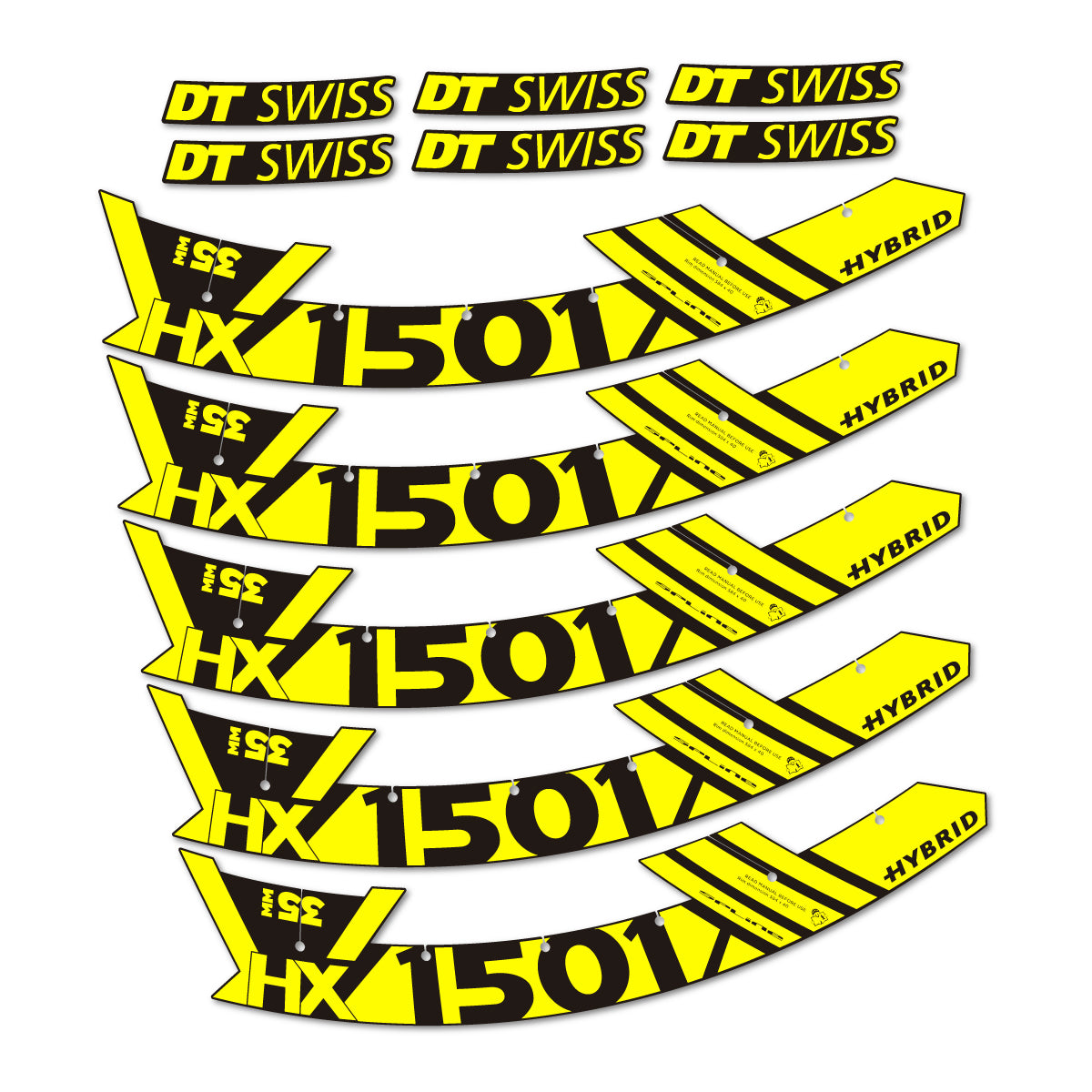 Stickers roue VTT DT Swiss HX 1501 35 Hybrid 29 autocollant vinyle