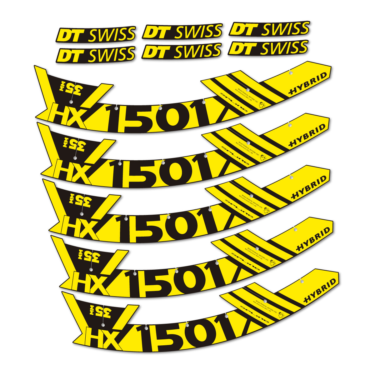 Stickers roue VTT DT Swiss HX 1501 35 Hybrid 29 autocollant vinyle