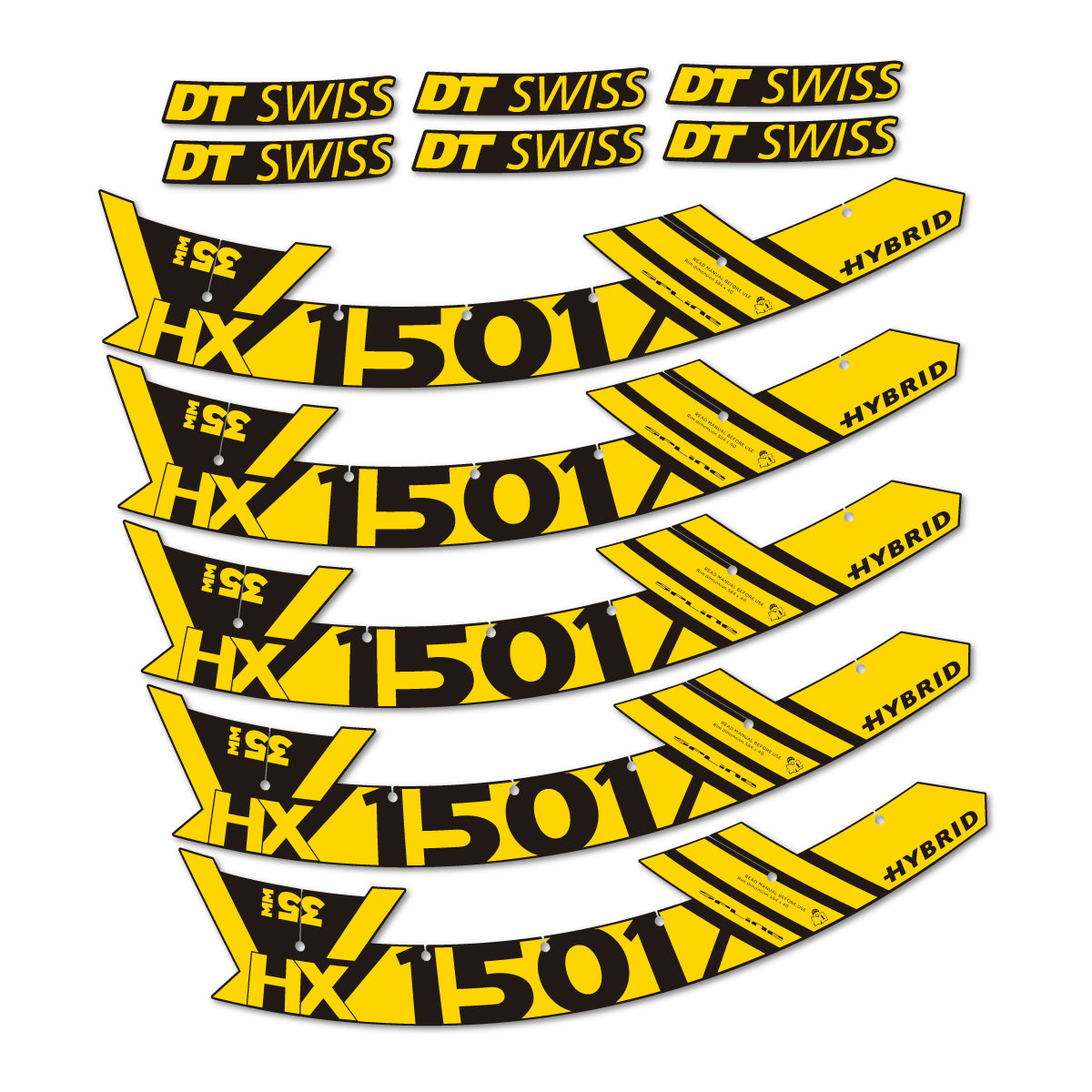 Stickers roue VTT DT Swiss HX 1501 35 Hybrid 29 autocollant vinyle