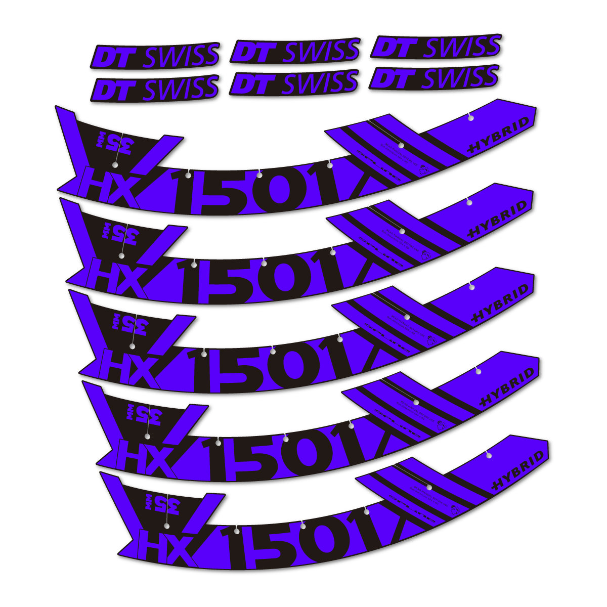 Stickers roue VTT DT Swiss HX 1501 35 Hybrid 29 autocollant vinyle