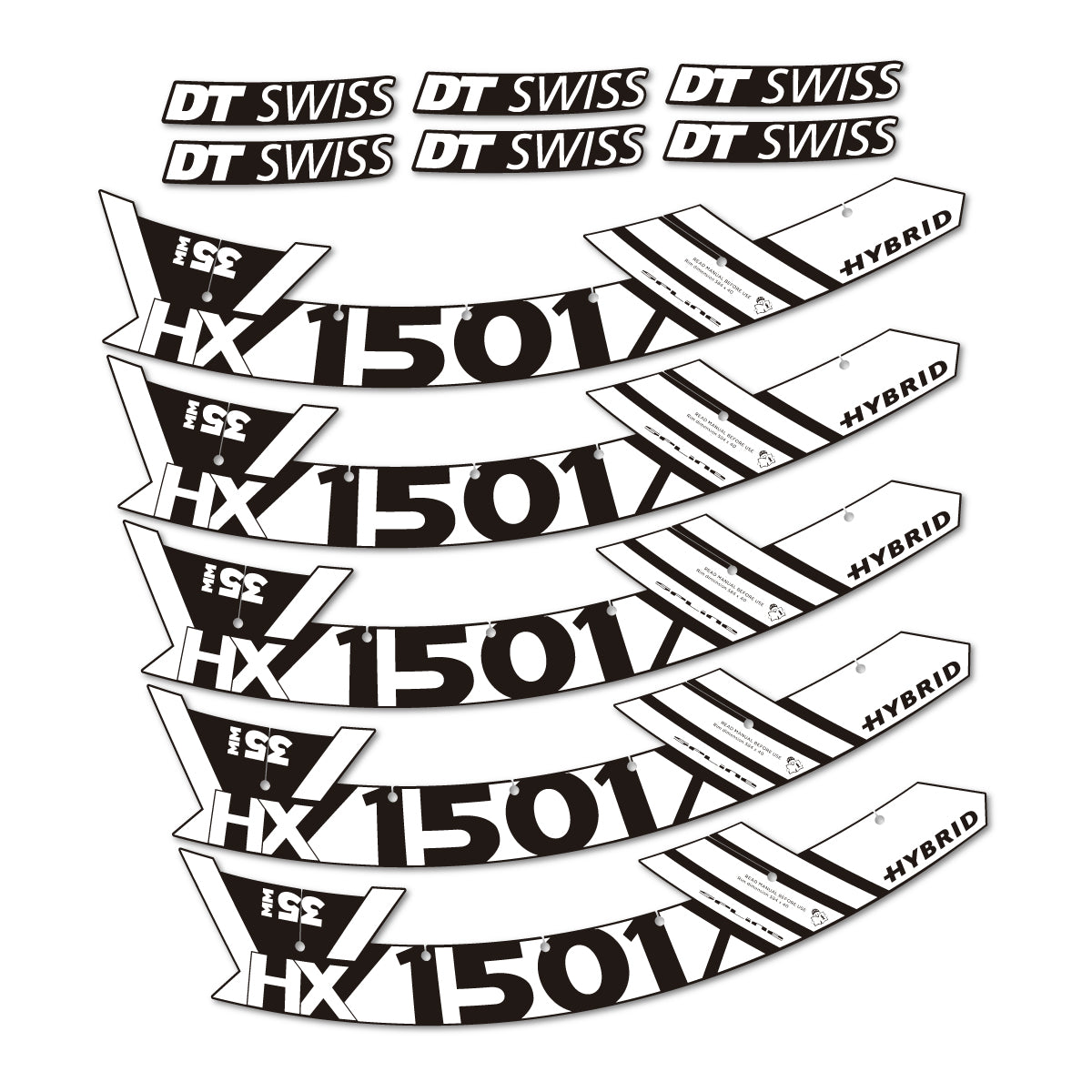 Stickers roue VTT DT Swiss HX 1501 35 Hybrid 29 autocollant vinyle