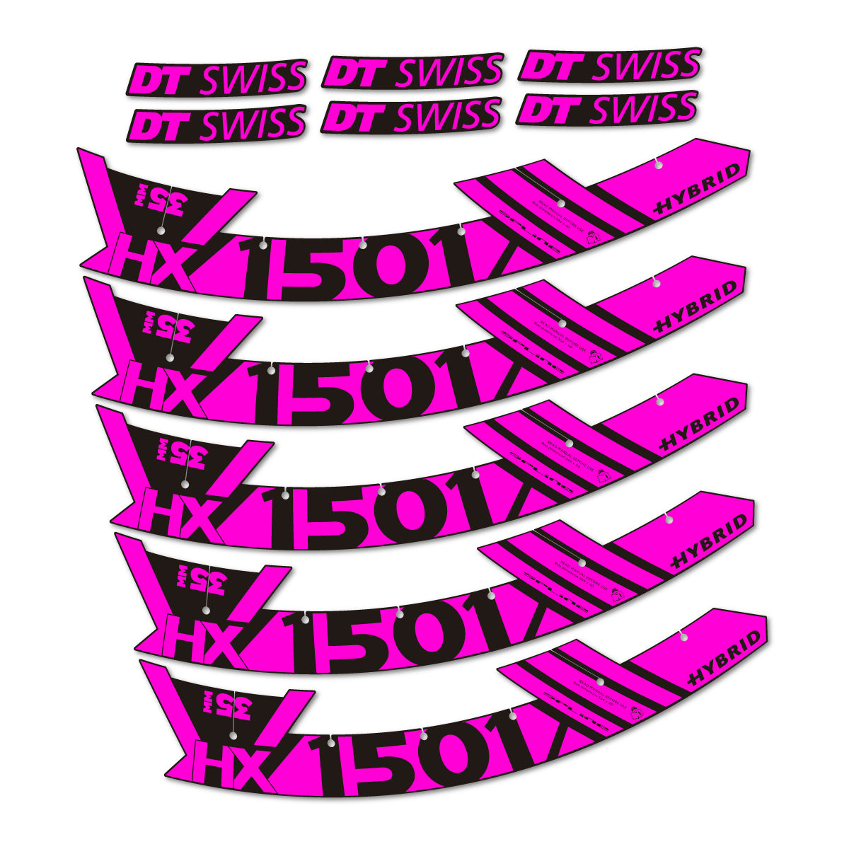 Stickers roue VTT DT Swiss HX 1501 35 Hybrid 29 autocollant vinyle