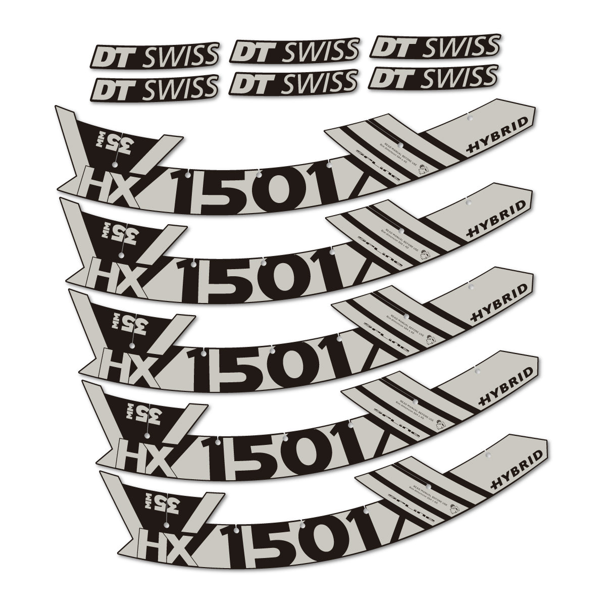 Stickers roue VTT DT Swiss HX 1501 35 Hybrid 29 autocollant vinyle