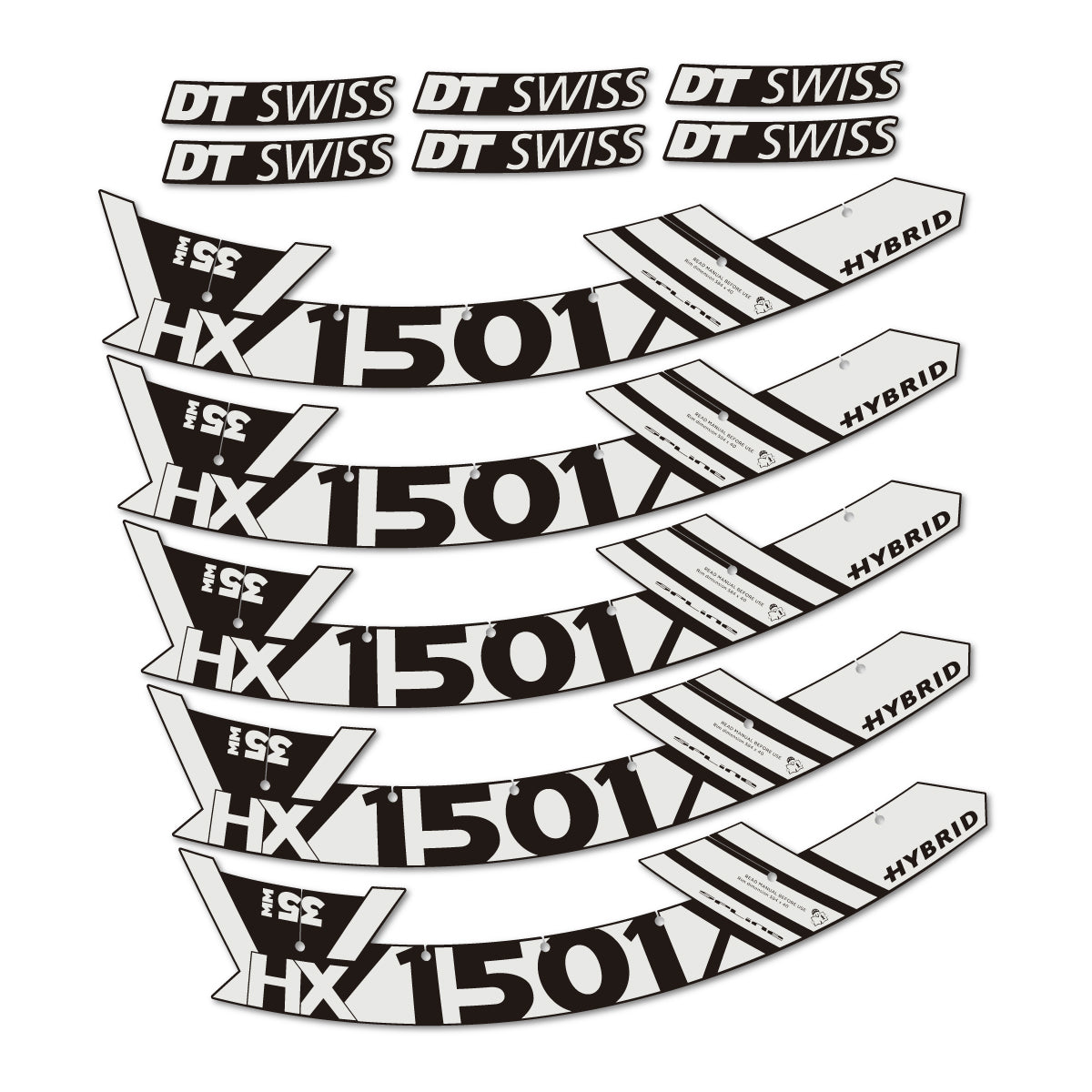 Stickers roue VTT DT Swiss HX 1501 35 Hybrid 29 autocollant vinyle