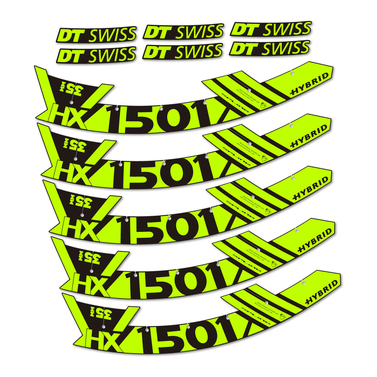 Stickers roue VTT DT Swiss HX 1501 35 Hybrid 29 autocollant vinyle