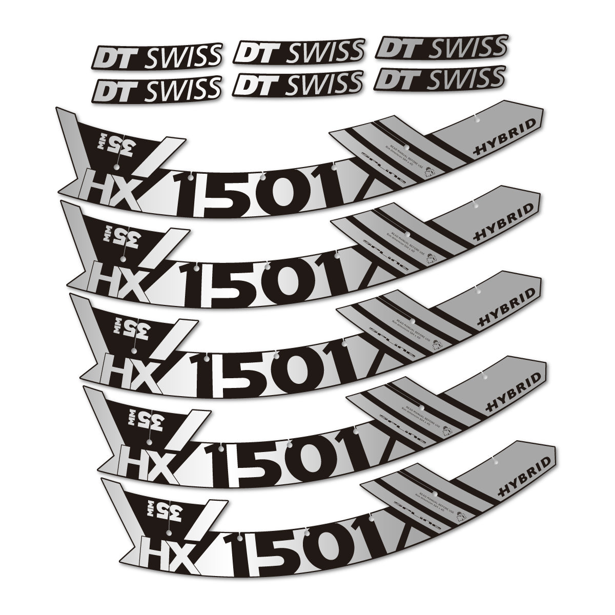 Stickers roue VTT DT Swiss HX 1501 35 Hybrid 29 autocollant vinyle