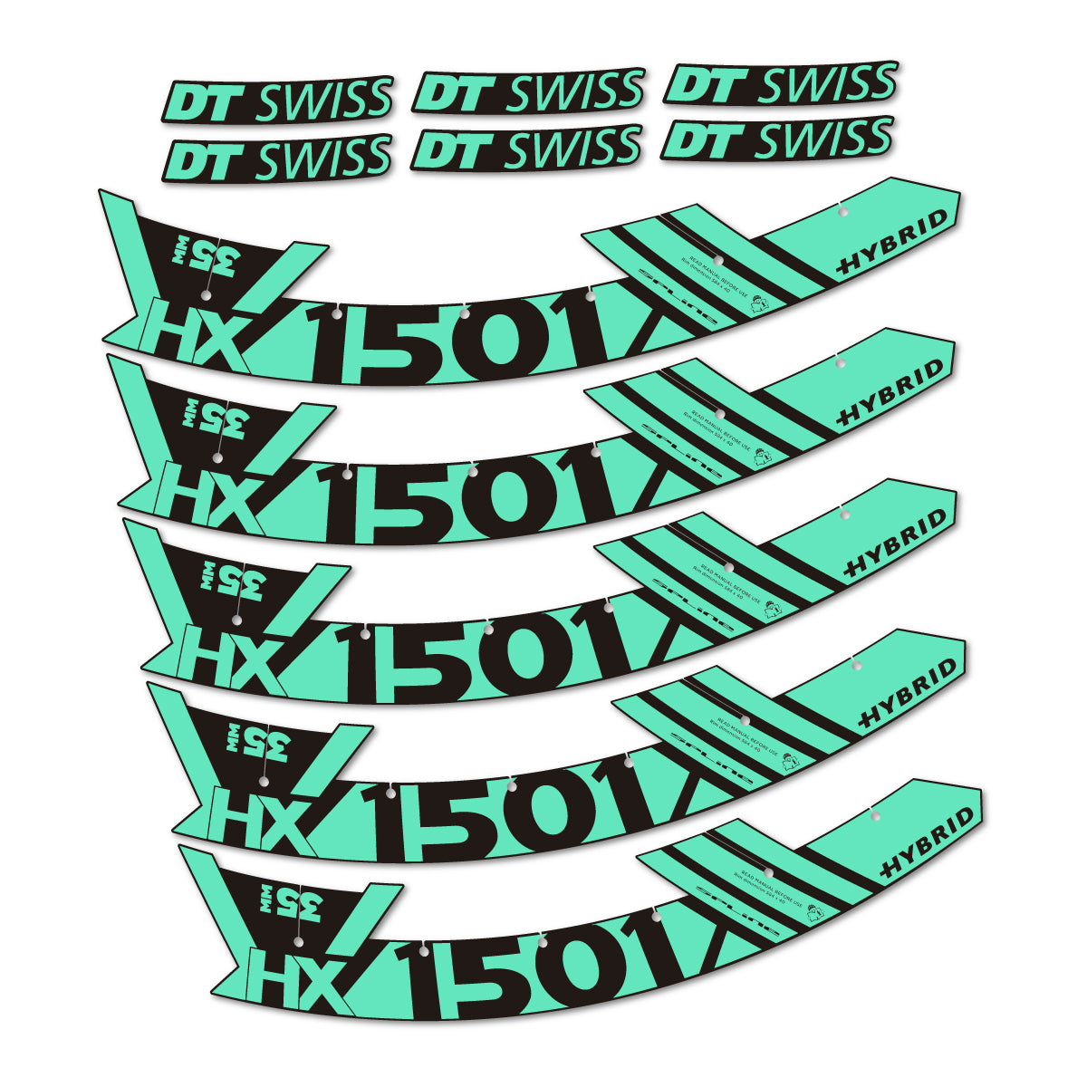 Stickers roue VTT DT Swiss HX 1501 35 Hybrid 29 autocollant vinyle