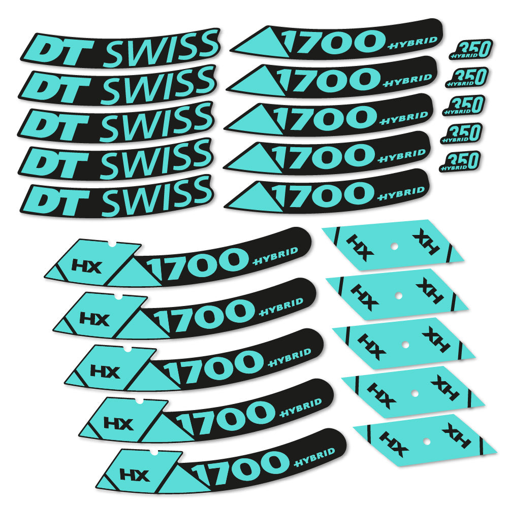 Stickers DT Swiss Hybrid HX 1700 Spline compatibles Autocollants roues VTT 29"