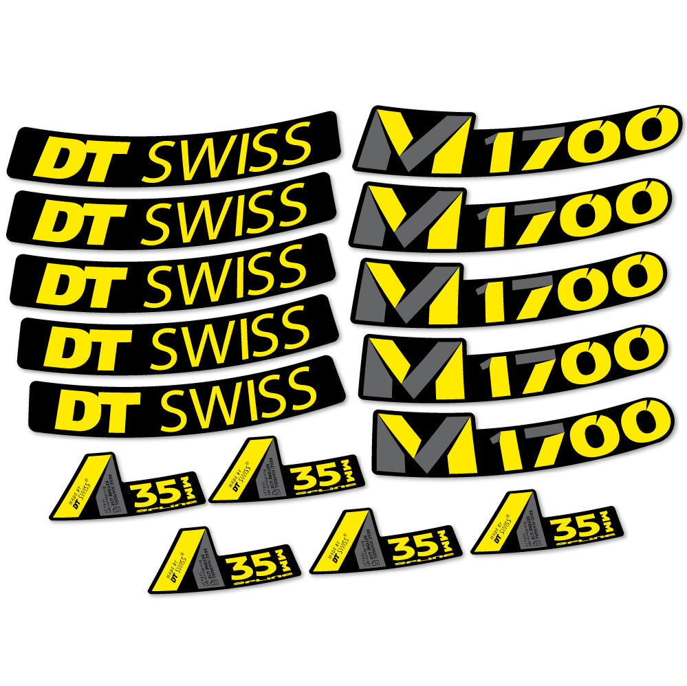 Stickers DT Swiss M1700 35mm compatibles - Autocollants roue vélo VTT