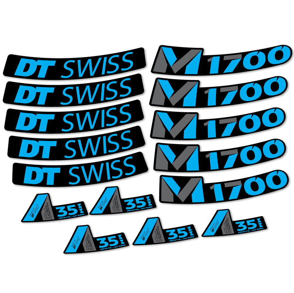 Stickers DT Swiss M1700 35mm compatibles - Autocollants roue vélo VTT