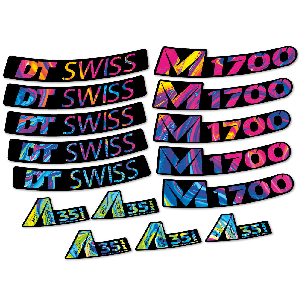 Stickers DT Swiss M1700 35mm compatibles - Autocollants roue vélo VTT