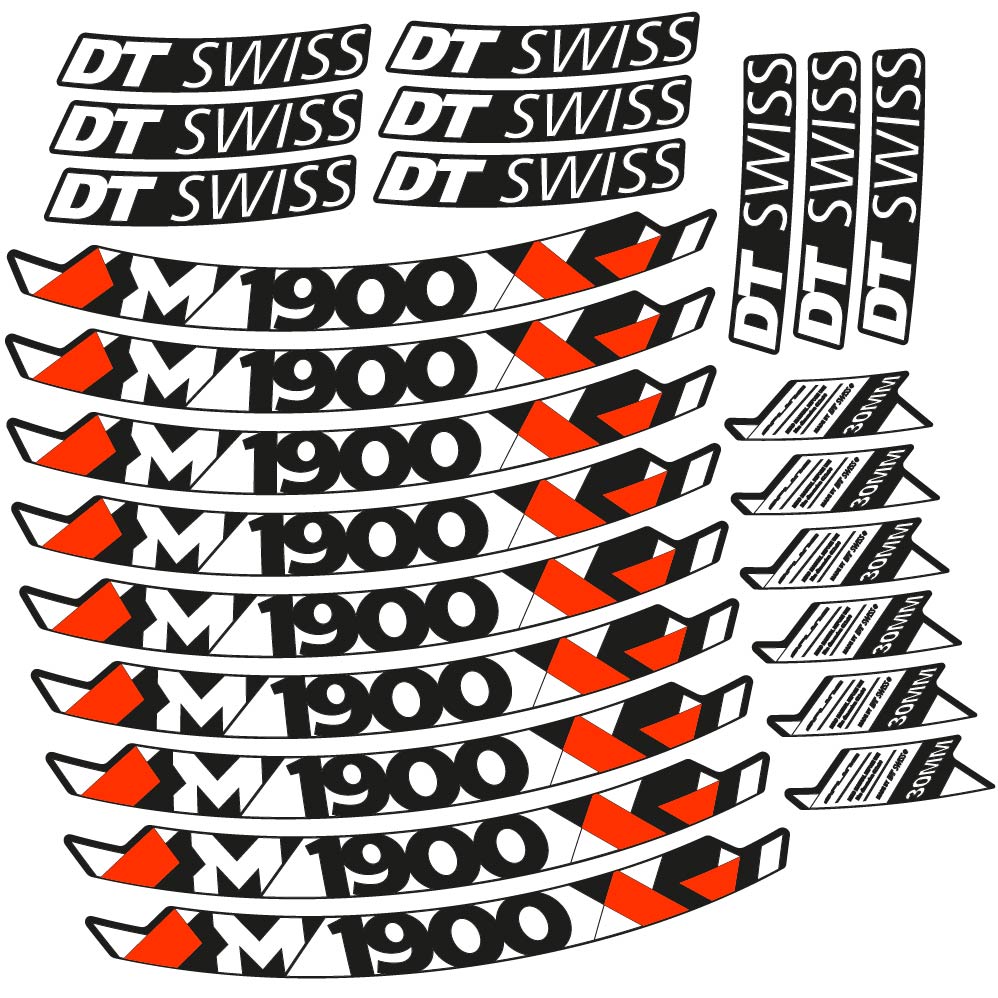 Stickers DT Swiss M1900 compatibles Autocollants roues VTT 29"