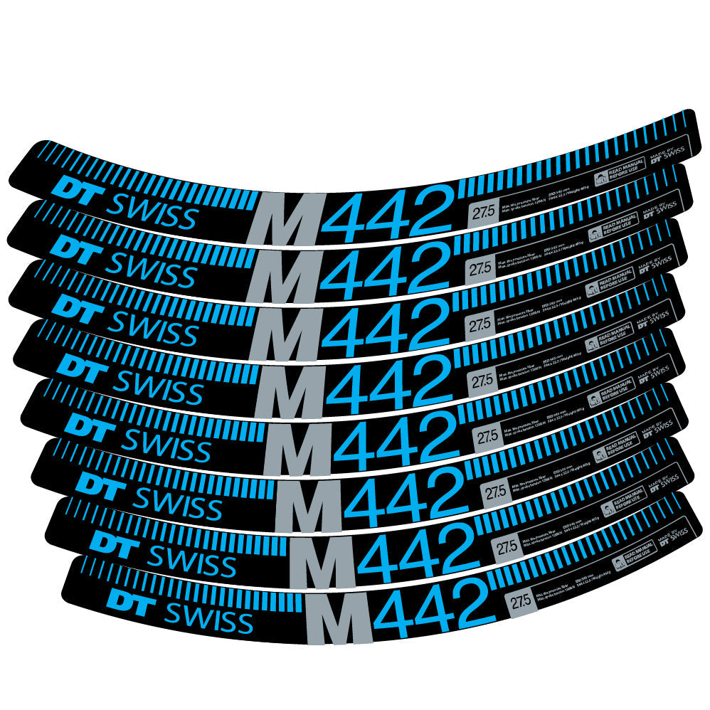 Stickers DT Swiss M442 compatibles - Autocollants roue vélo VTT