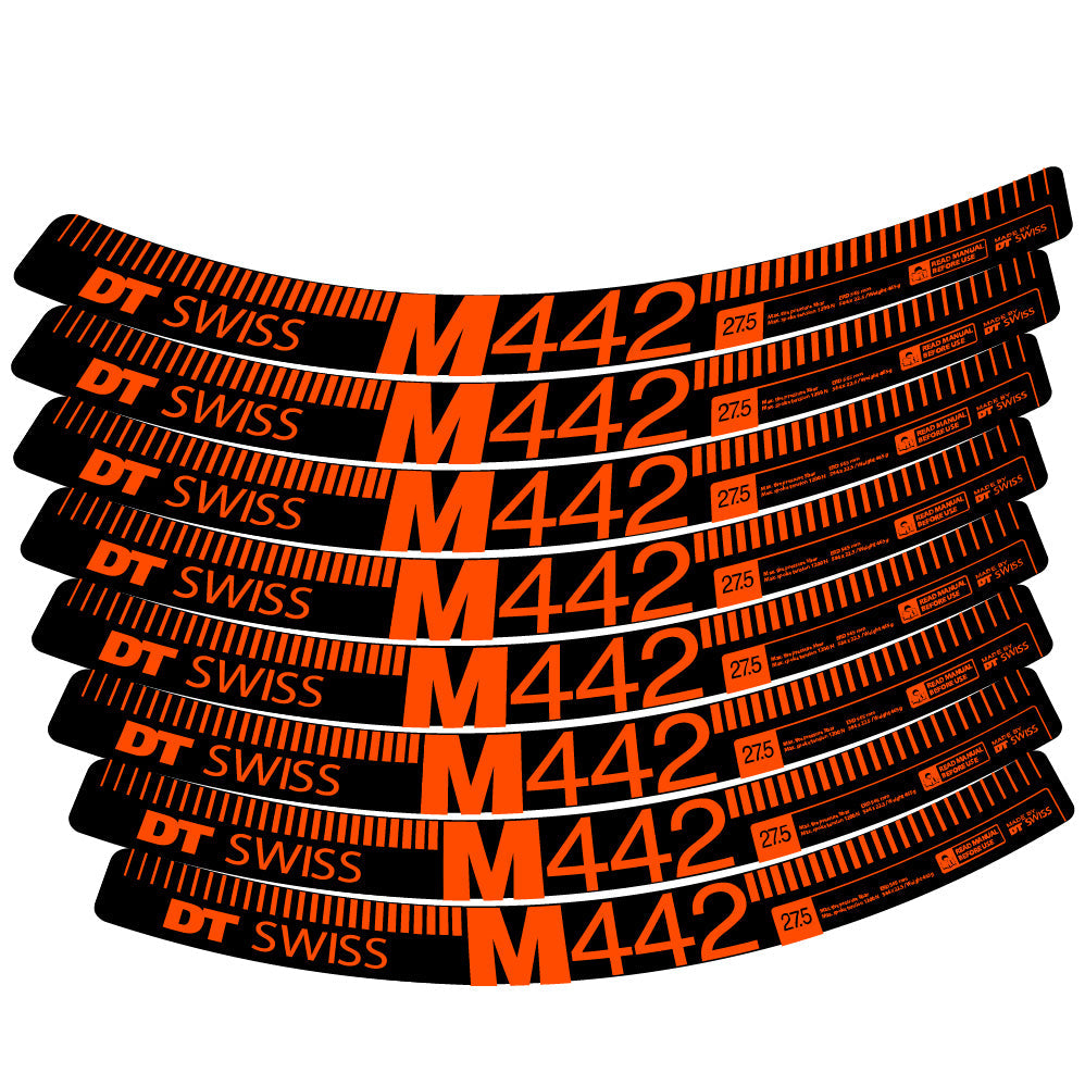 Stickers DT Swiss M442 compatibles - Autocollants roue vélo VTT