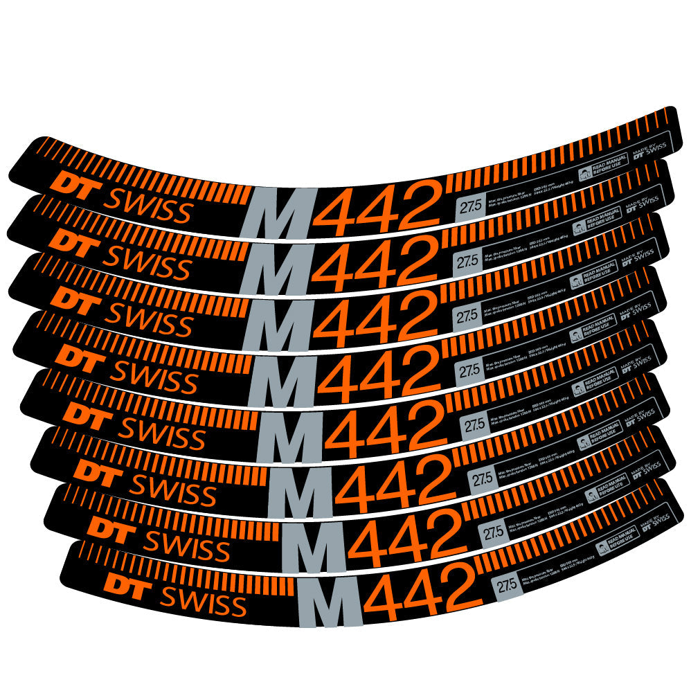 Stickers DT Swiss M442 compatibles - Autocollants roue vélo VTT