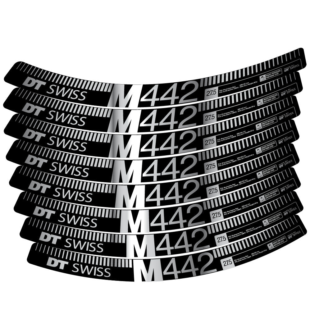 Stickers DT Swiss M442 compatibles - Autocollants roue vélo VTT