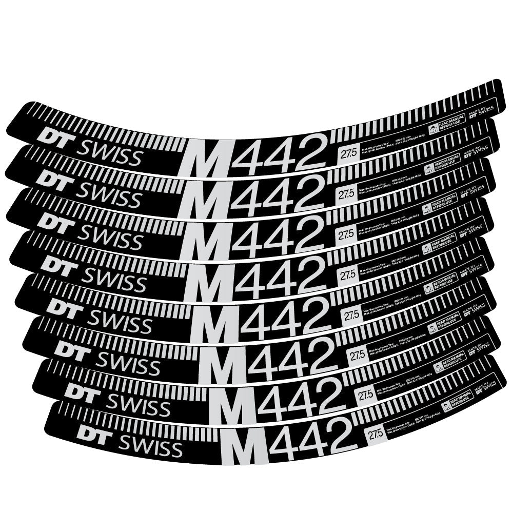 Stickers DT Swiss M442 compatibles - Autocollants roue vélo VTT