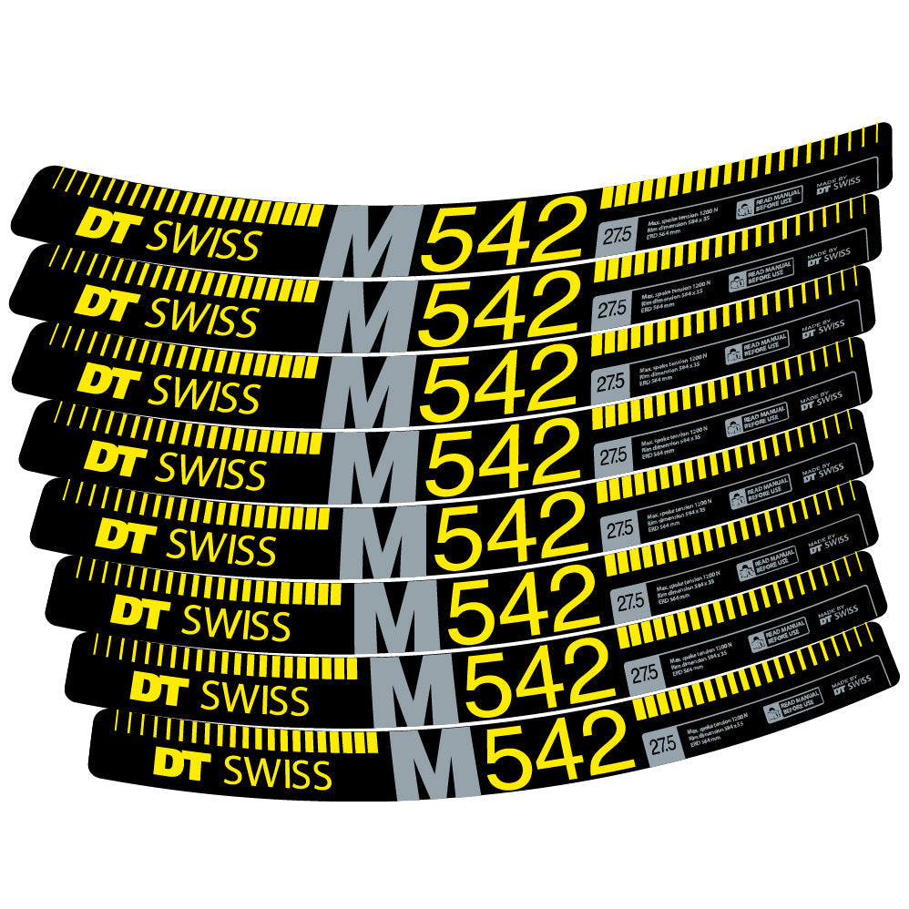 Stickers DT Swiss M542 compatibles - Autocollants roue vélo VTT