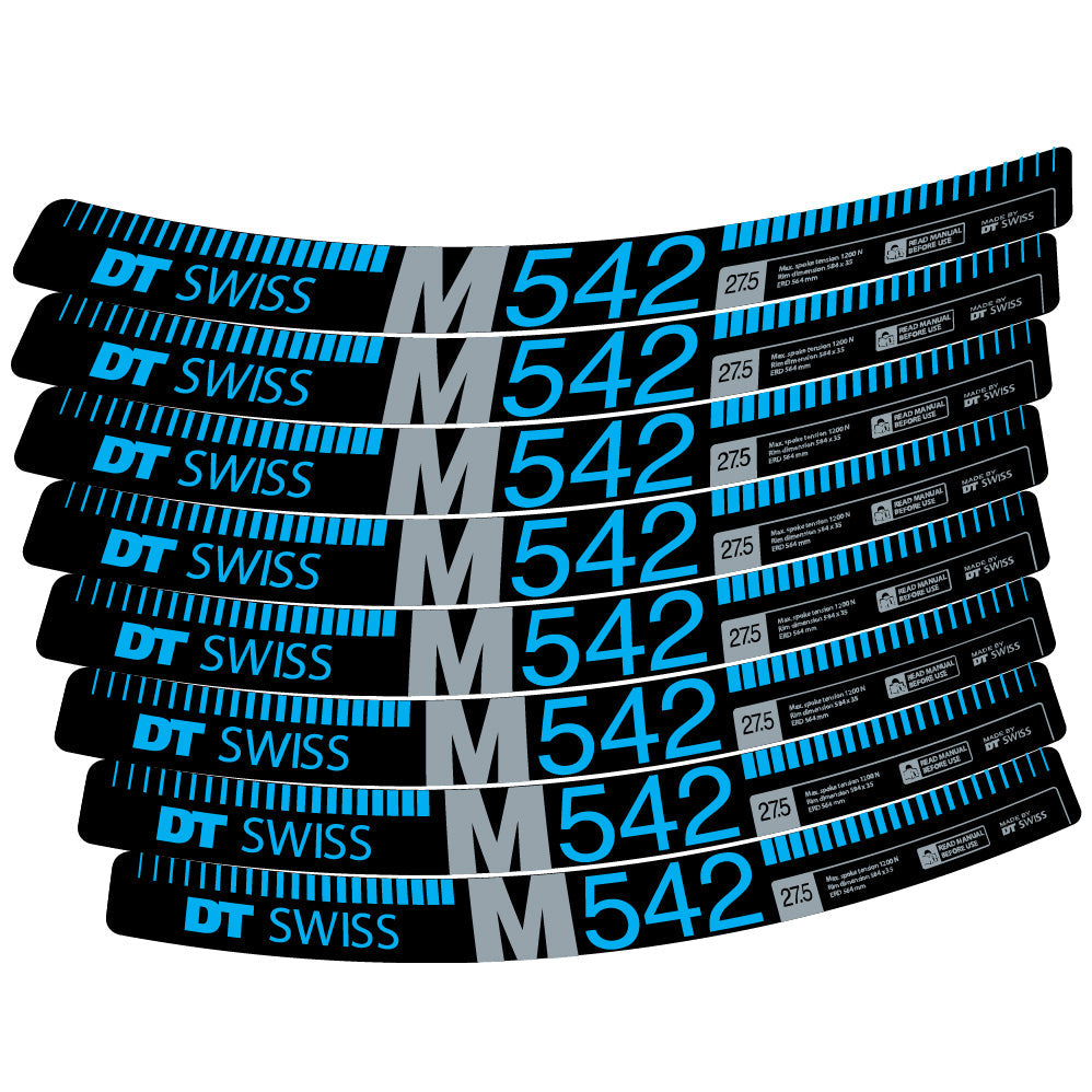 Stickers DT Swiss M542 compatibles - Autocollants roue vélo VTT